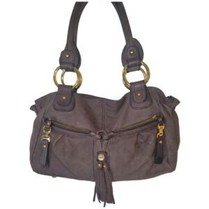 B. Makowsky Women's Brown Suede Shoulder Handbag